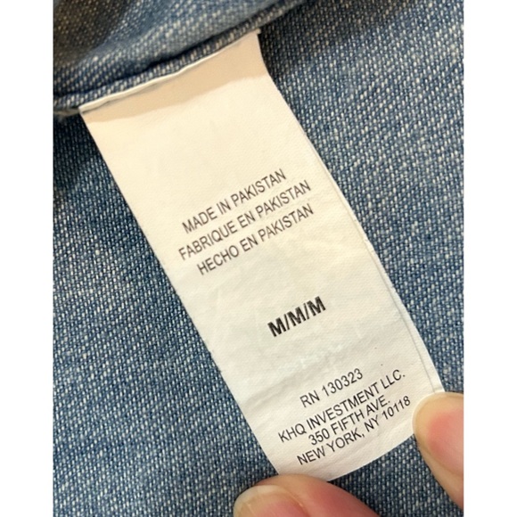 Lucky Brand Women’s Blue Chambray Distressed Button Down Shirt, Size Medium - Picture 11 of 15